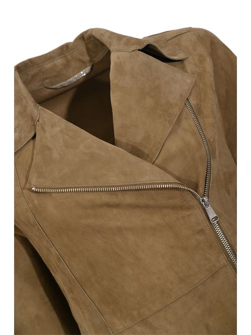 Giubbino Gaia in suede Salvia LEATHER AUTHORITY | GAIA037